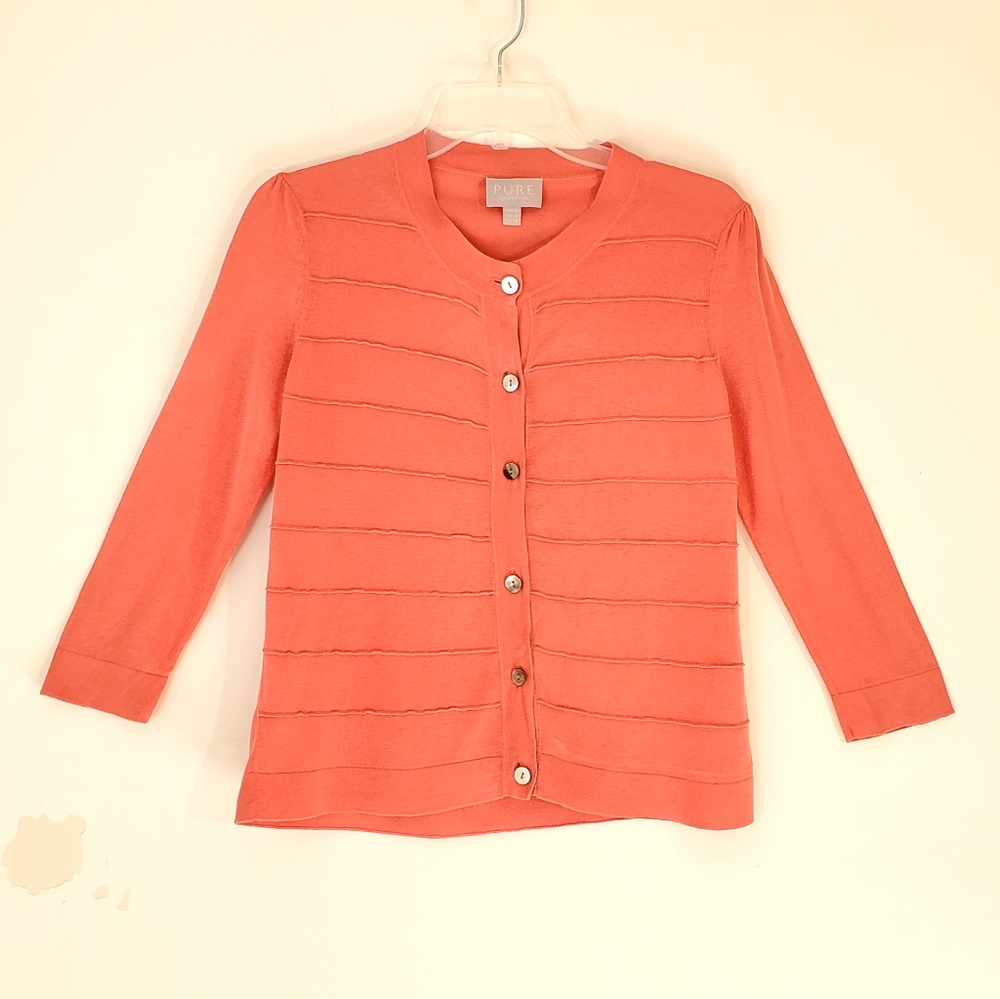 Pure Collection Silk Button Cardigan